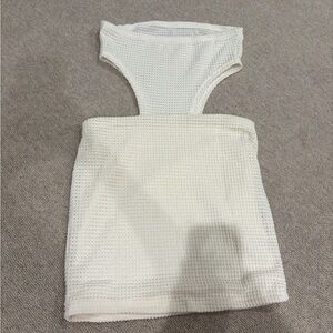 White Knit Bandeau Dress